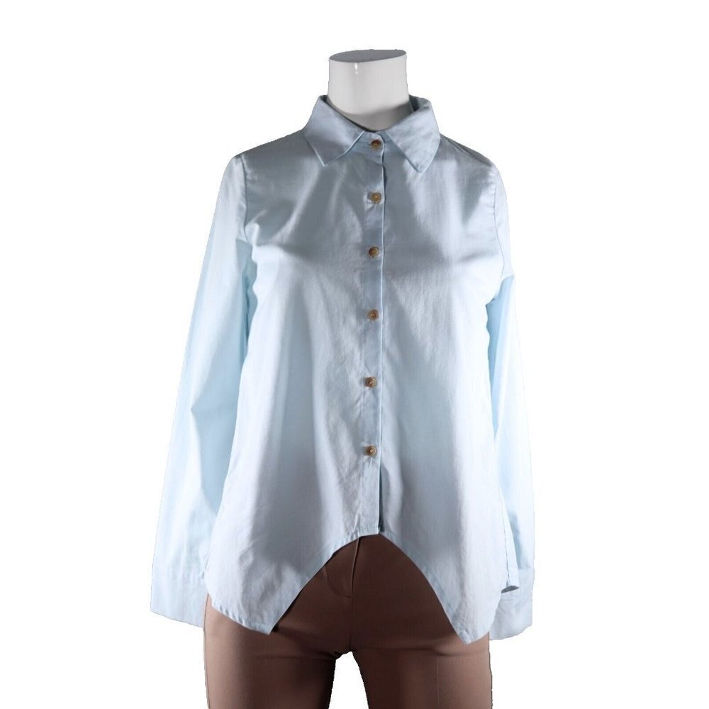 Mus & Bombon Women's XS Sky Blue Cinabri Special Cut Shirt Cotton Top Blouse NWT